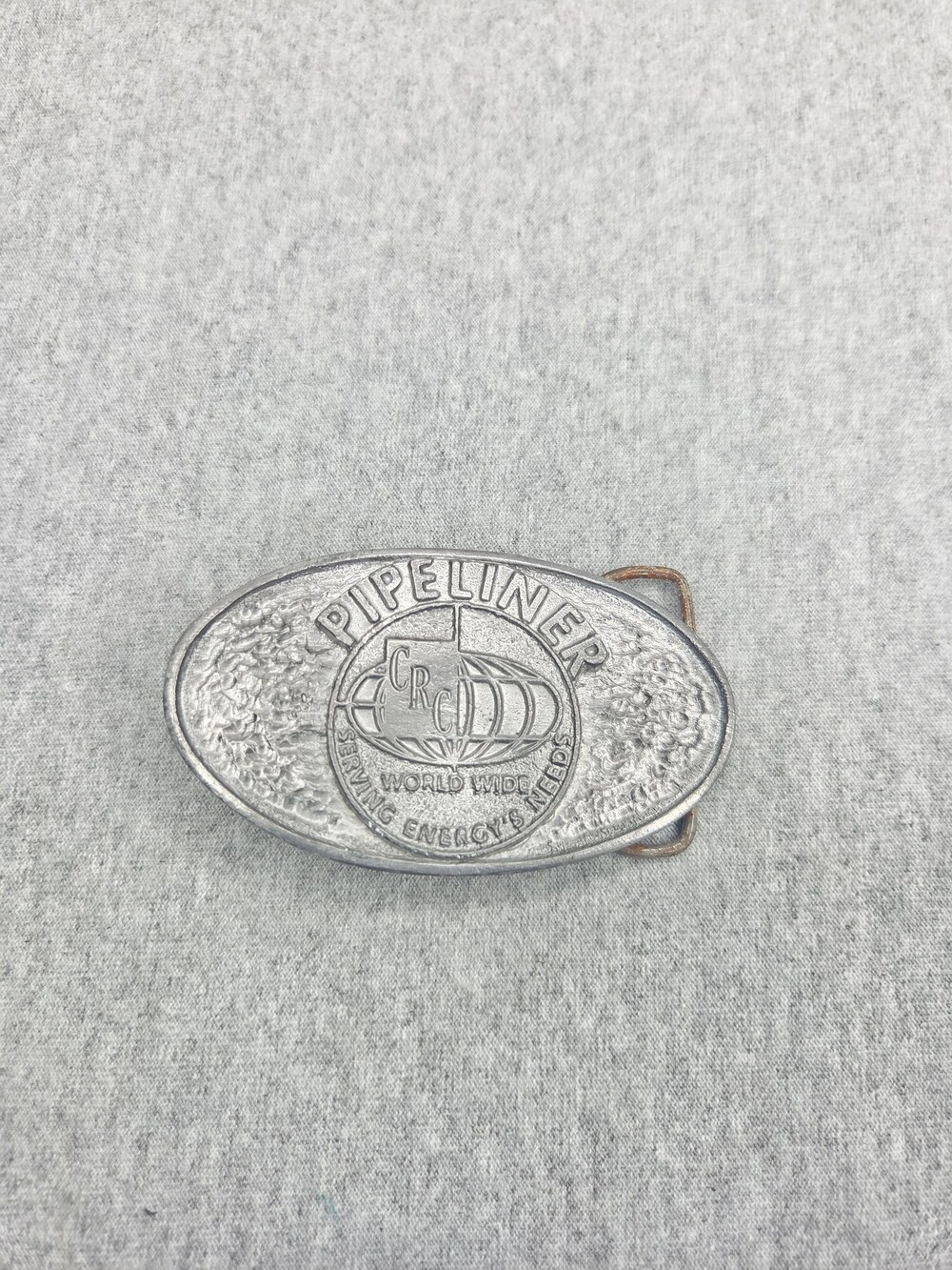 Vintage 1977 CRC Pipeliner Belt Buckle Oil Gas Pipeline Welder World Wide